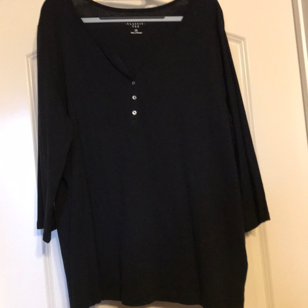 Croft & Barrow 3/4 Sleeve Black Tee